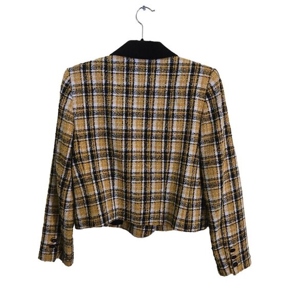 Lord & Taylor Vintage Plaid Double-Breasted  Tweed Blazer Jacket Size 8 - Picture 2 of 4